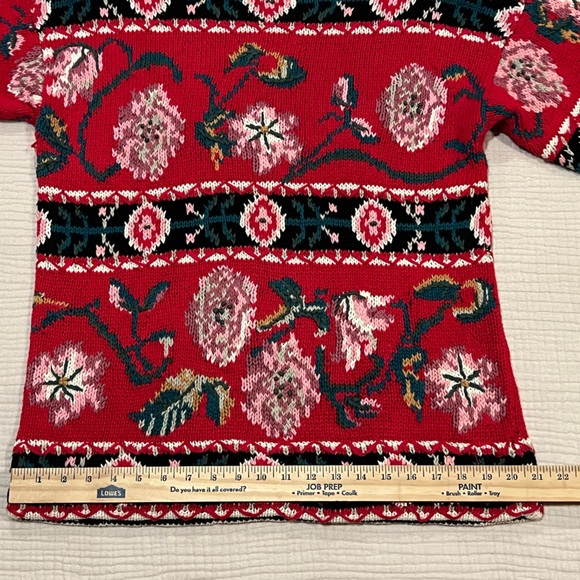 VTG Express International Hand Knit Holiday Sweater with Crewel Embroidery SZ XS - Picture 12 of 15